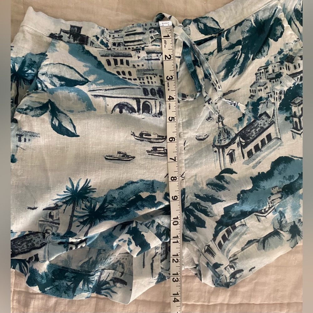 Cynthia Rowley Blue and White linen shirt and shorts set - Picture 10 of 15